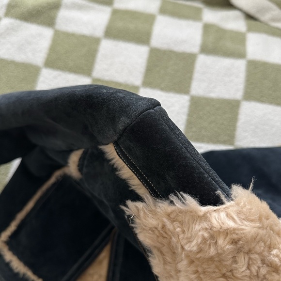 Wilsons Leather — Vintage Navy Blue y2k Suede Leather Jacket - Picture 6 of 8